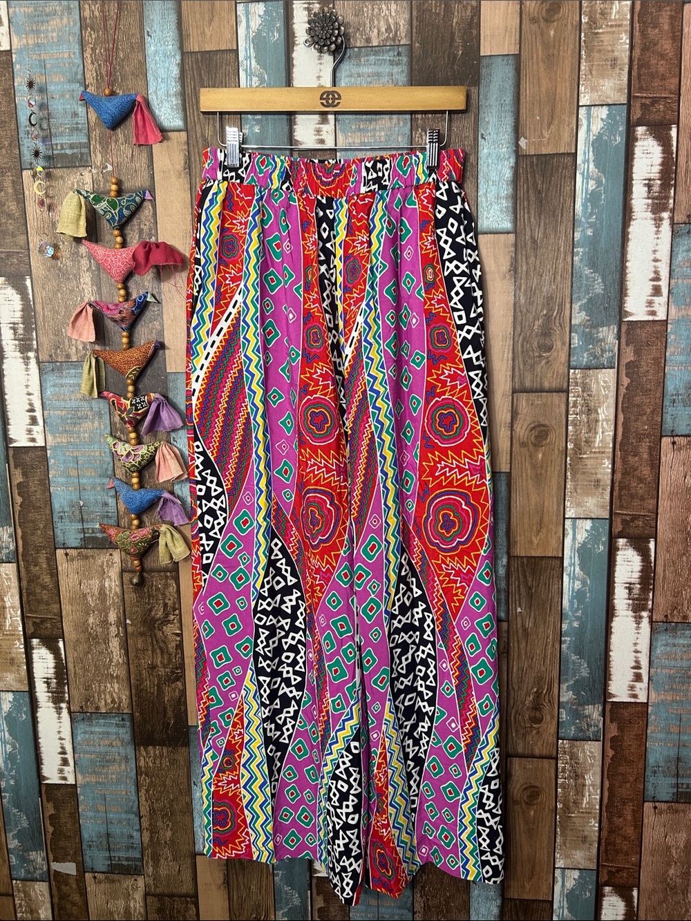 Doncaster Vibrant Multicolor Geometric wide leg pants